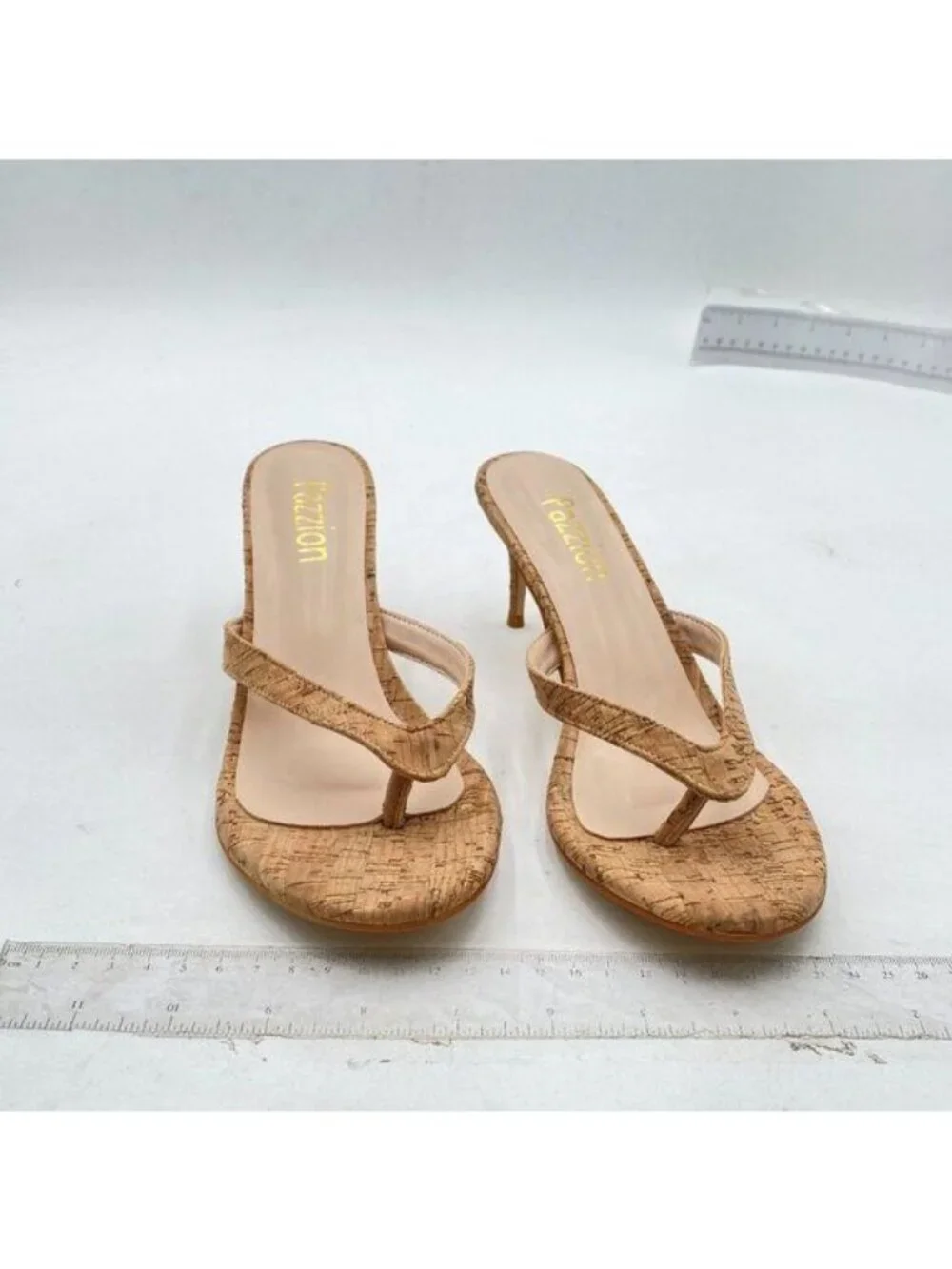 Pazzion Womens Fashion Flip Flops Open Toe Low Heels Thong Sandals Natural Cork